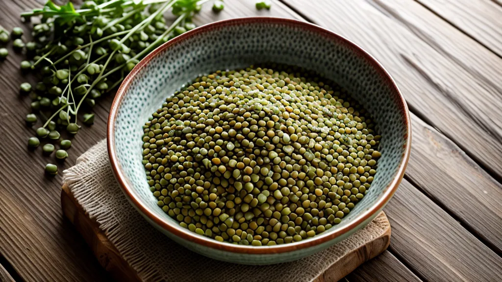 A bowl of cooked lentils and a side salad showing a high-fiber meal.