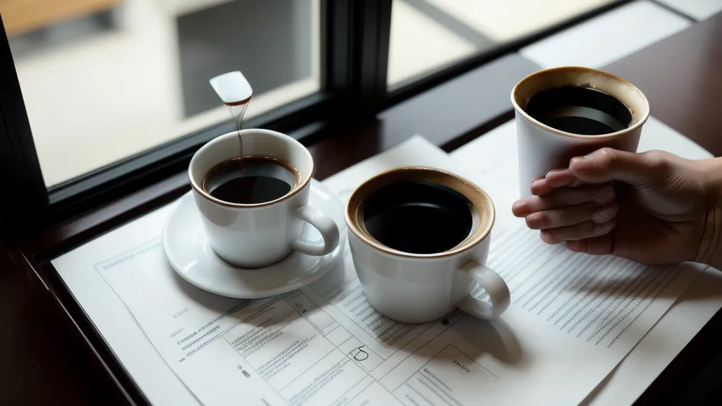 A person holding medical lab results next to a cup of coffee