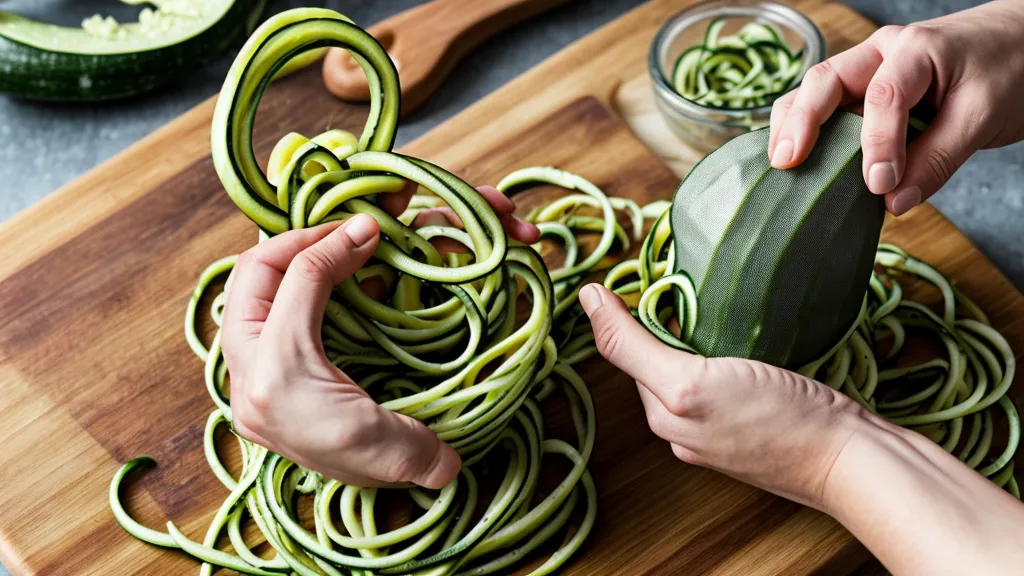 Spiralizing zucchini into low-glycemic noodles as a kitchen-gear swap for pasta