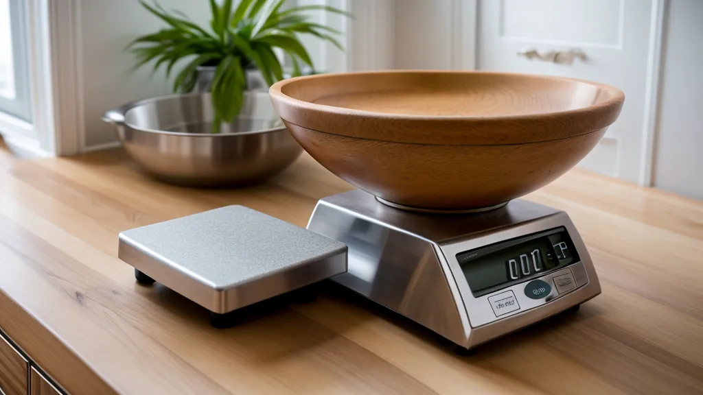 Almond flour measured on a kitchen scale for a low-GI baking experiment in a prediabetes management routine
